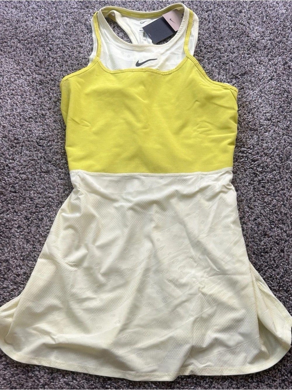 Nike Court SLAM Melbourne Dri-Fit Tennis Dress Yellow Size Large FZ6463-331